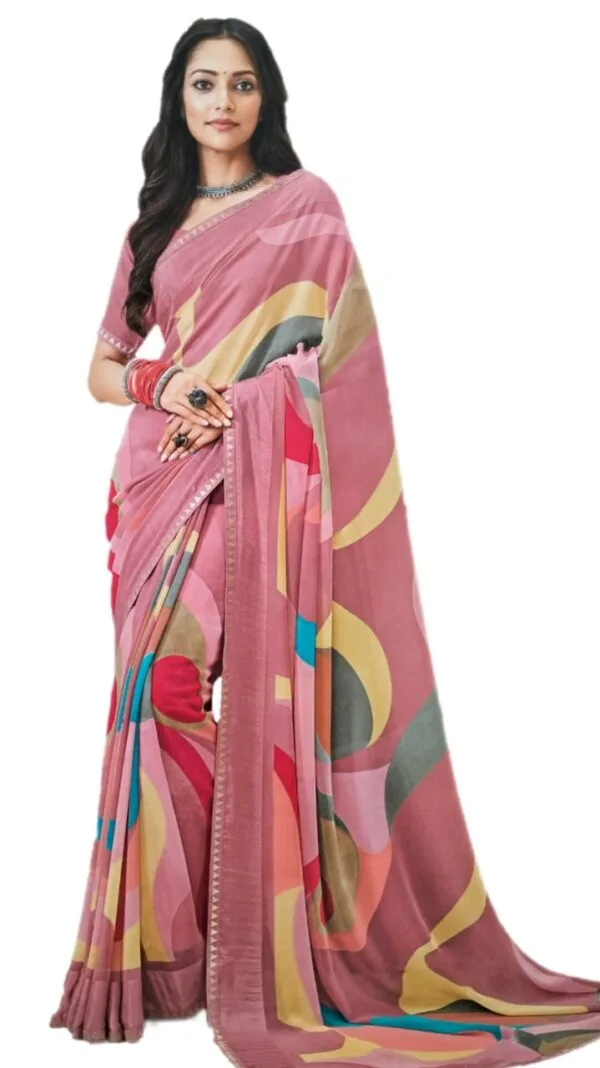 Laxmipati Indu N-2076 Georgette Multicolor Saree