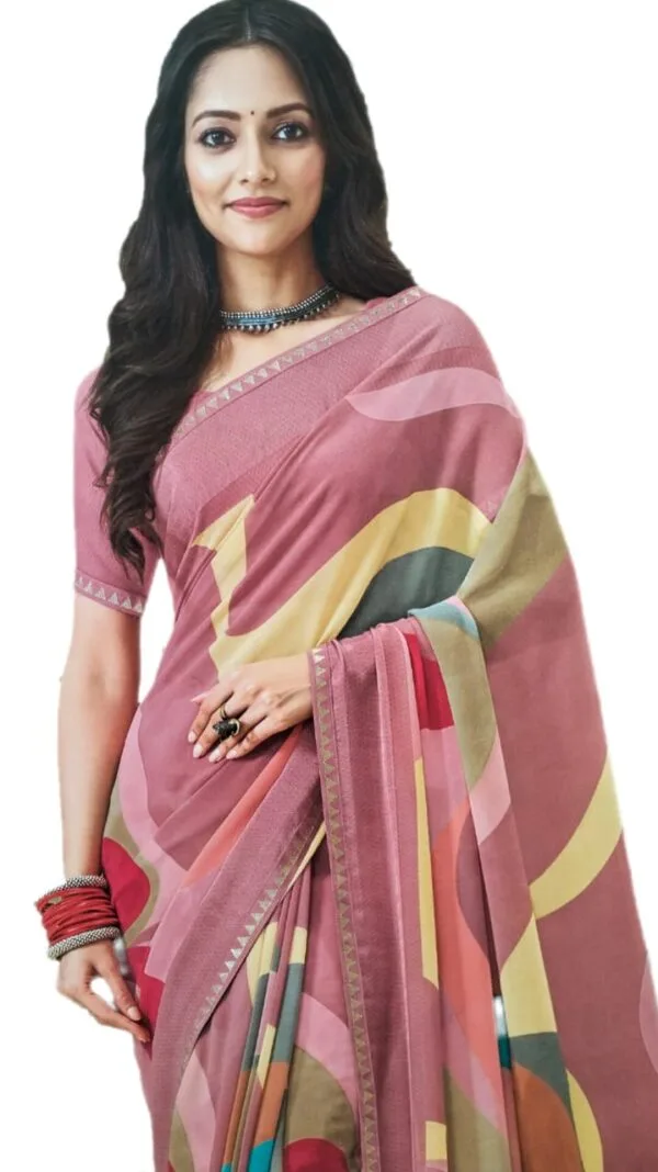 Laxmipati Indu N-2076 Georgette Multicolor Saree - Image 2