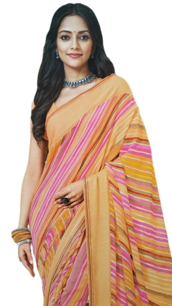 Laxmipati Indu N-2078 Georgette Multicolor Saree - Image 2