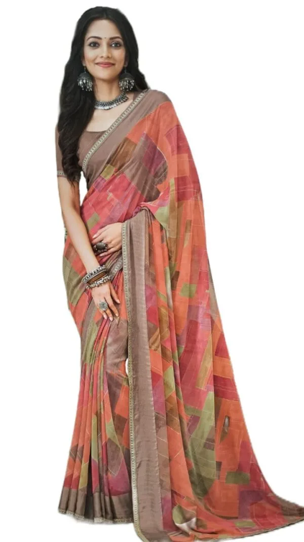 Laxmipati Indu N-2082 Georgette Multicolor Saree