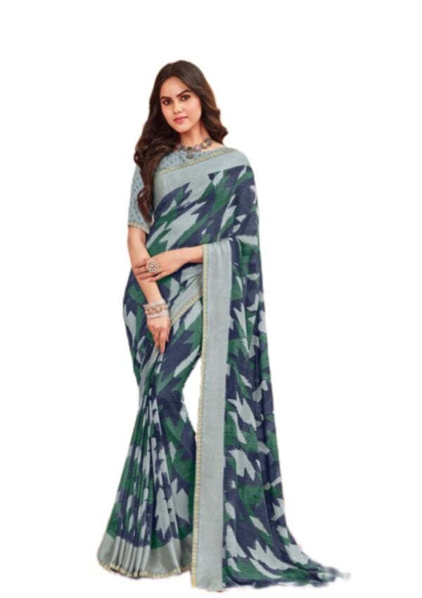 Laxmipati Rangmanch N-2305 Grey Georgette Saree