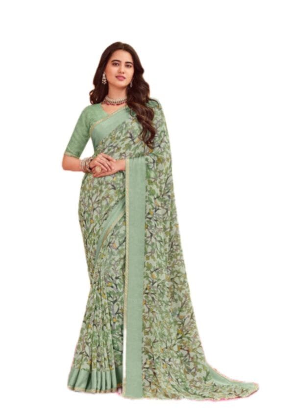 Laxmipati Rangmanch N-2294 Green Georgette Saree