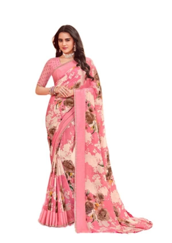 Laxmipati Rangmanch N-2303 Pink Georgette Saree