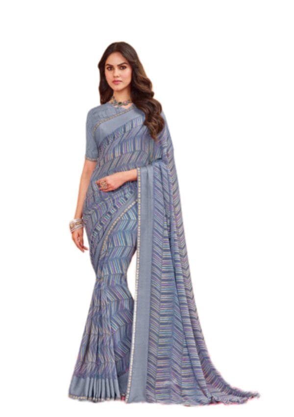 Laxmipati Rangmanch N-2302 Blue Georgette Saree