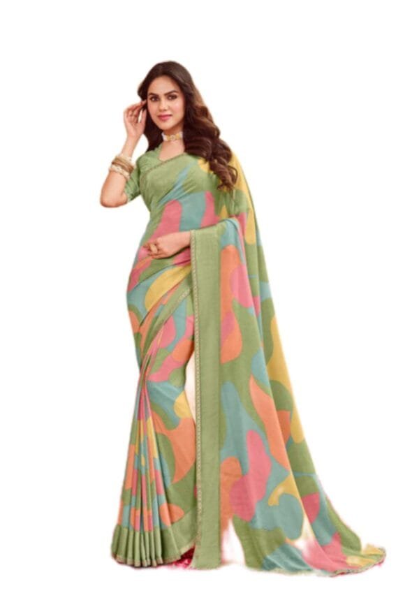 Laxmipati Rangmanch N-2301 Green Georgette Saree