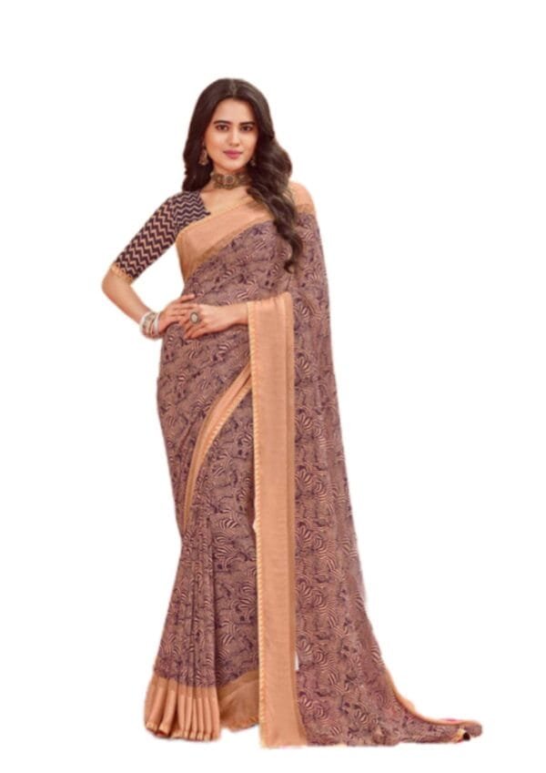 Laxmipati Rangmanch N-2298 Cream Georgette Saree