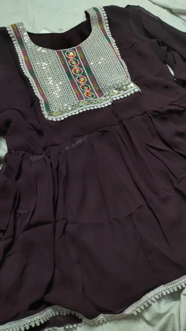 Purple Georgette Short Kurti - Image 2